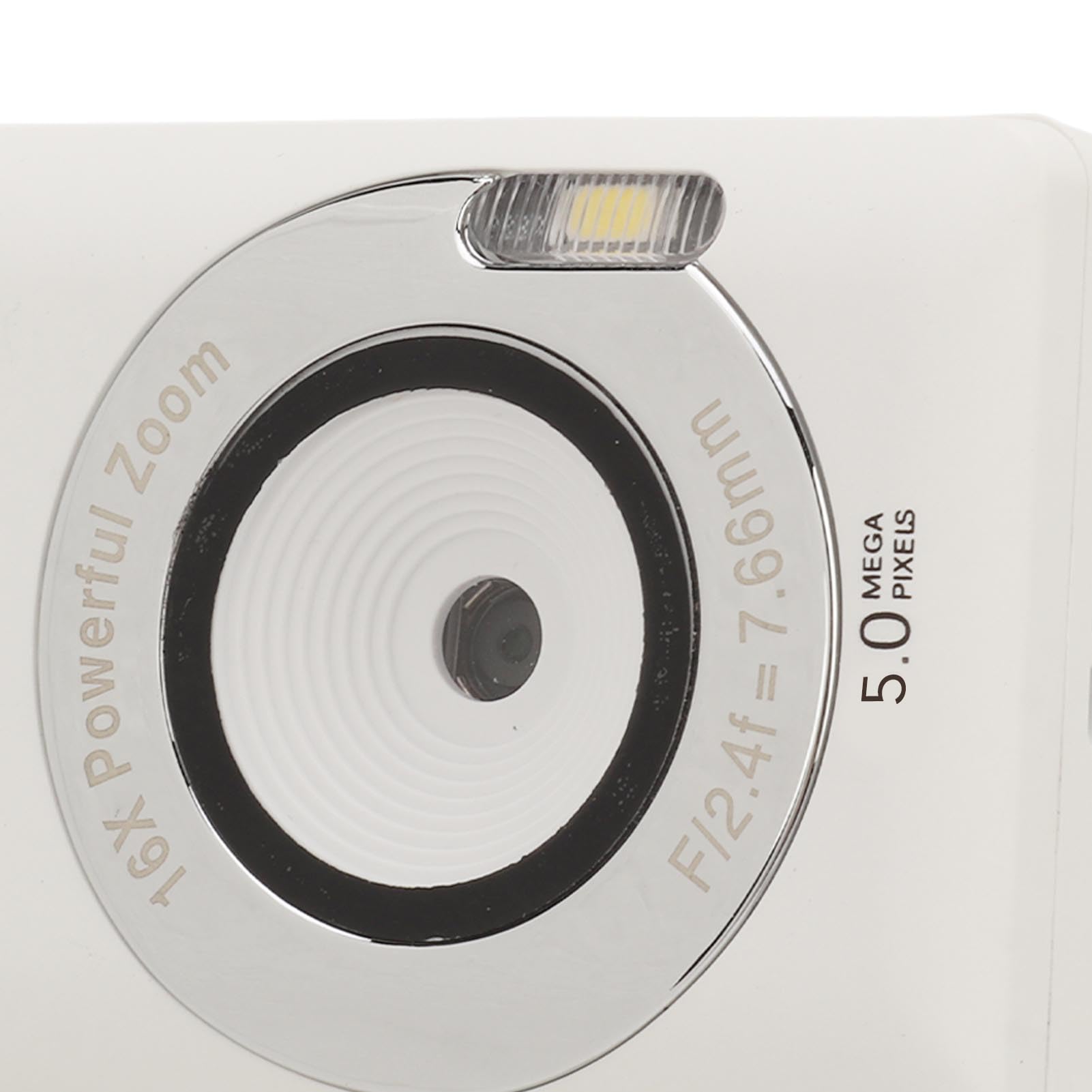 Cámara digital, cámara para vlogging blanca de 50 MP 4K con zoom de 16x y pantalla HD de 2.7 pulgadas, cámara compacta portátil de apuntar y disparar con enfoque automático para viajes y registro de crecimiento